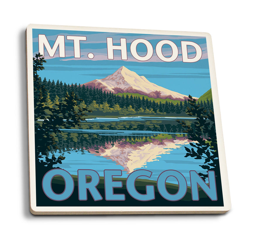 Coasters (Lost Lake, Oregon, Mt. Hood, Lantern Press Artwork) Lifestyle-Coaster Lantern Press 
