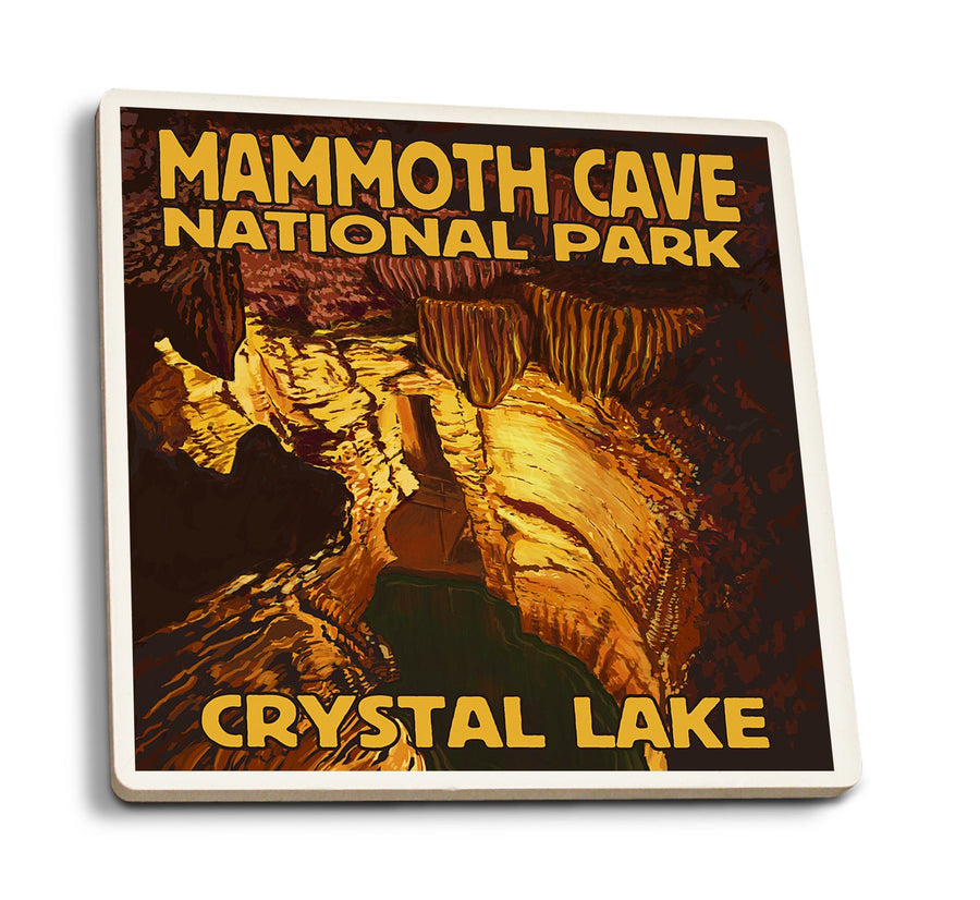 Coasters (Mammoth Cave National Park, Kentucky, Crystal Lake, Lantern Press Artwork) Lifestyle-Coaster Lantern Press 