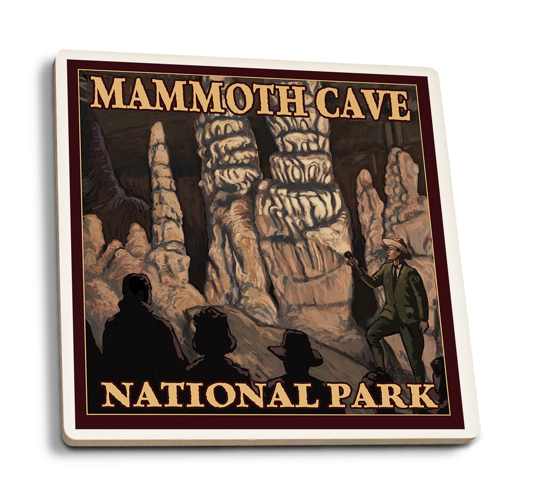 Coasters (Mammoth Cave National Park, Kentucky, Onyx Pillars, Lantern Press Artwork) Lifestyle-Coaster Lantern Press 