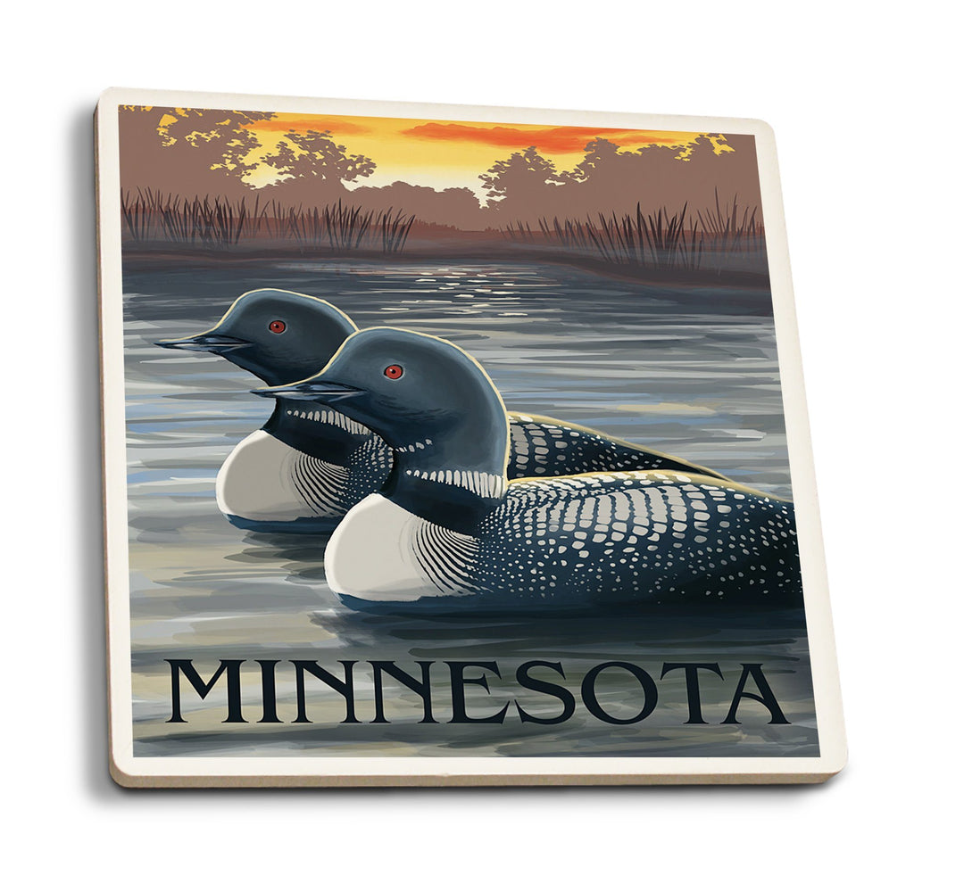 Coasters (Minnesota Loons, Lantern Press Artwork) Lifestyle-Coaster Lantern Press 