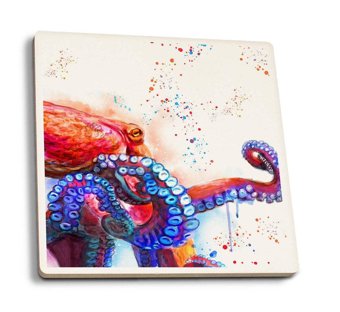 Coasters (Octopus, Watercolor, Lantern Press Artwork) Lifestyle-Coaster Lantern Press 