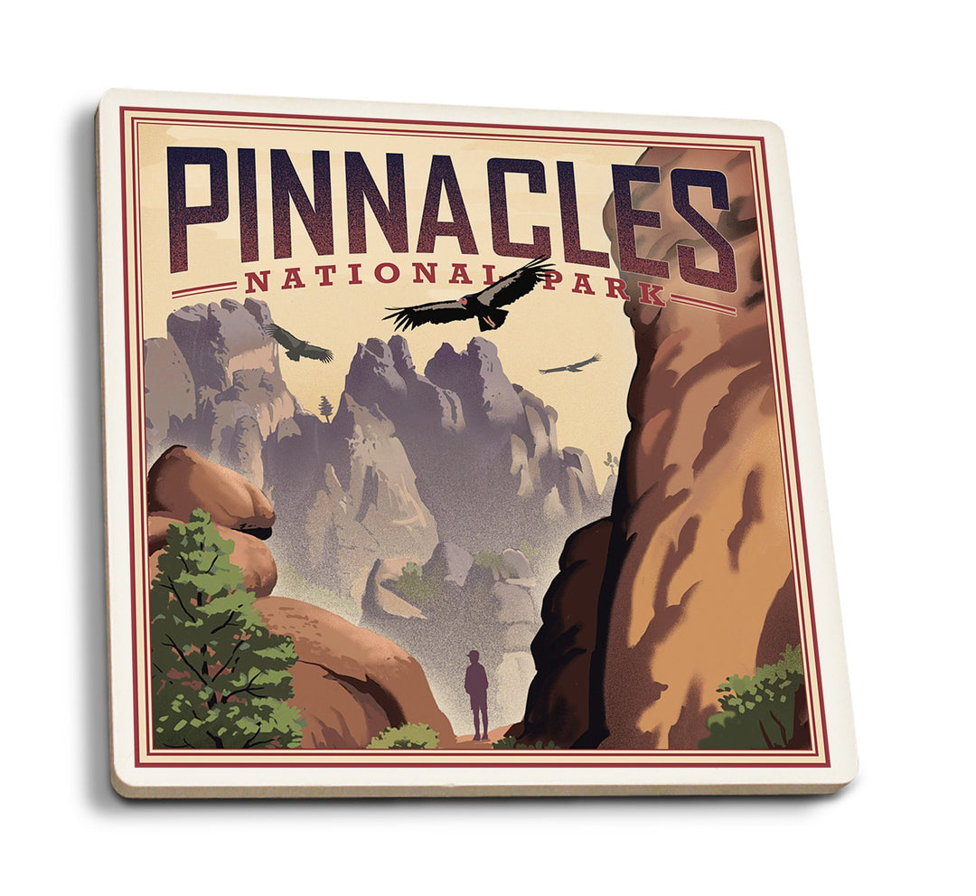 Coasters (Pinnacles National Park, California, Lithograph, Lantern Press Artwork) Lifestyle-Coaster Lantern Press 