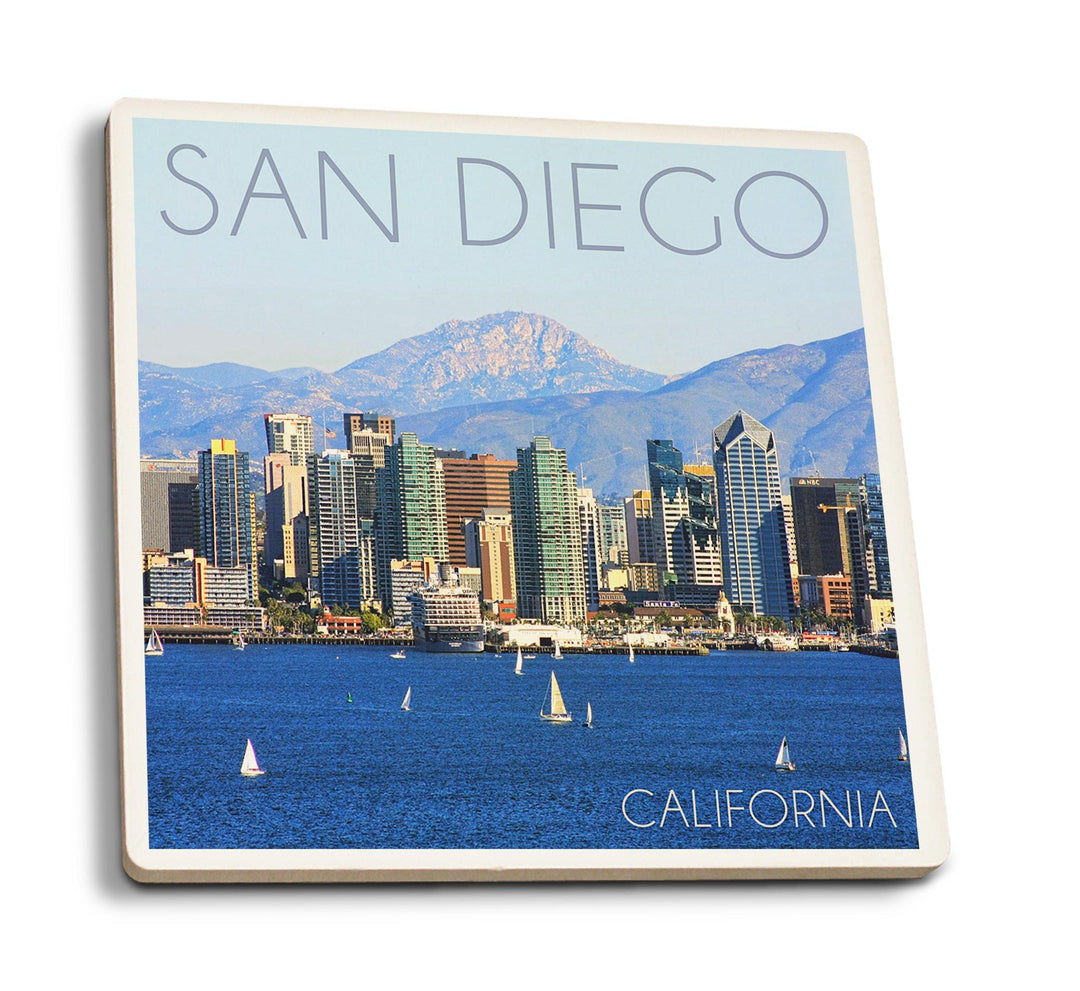 Coasters (San Diego, California, Mountains & Sailboats, Lantern Press Photography) Lifestyle-Coaster Lantern Press 