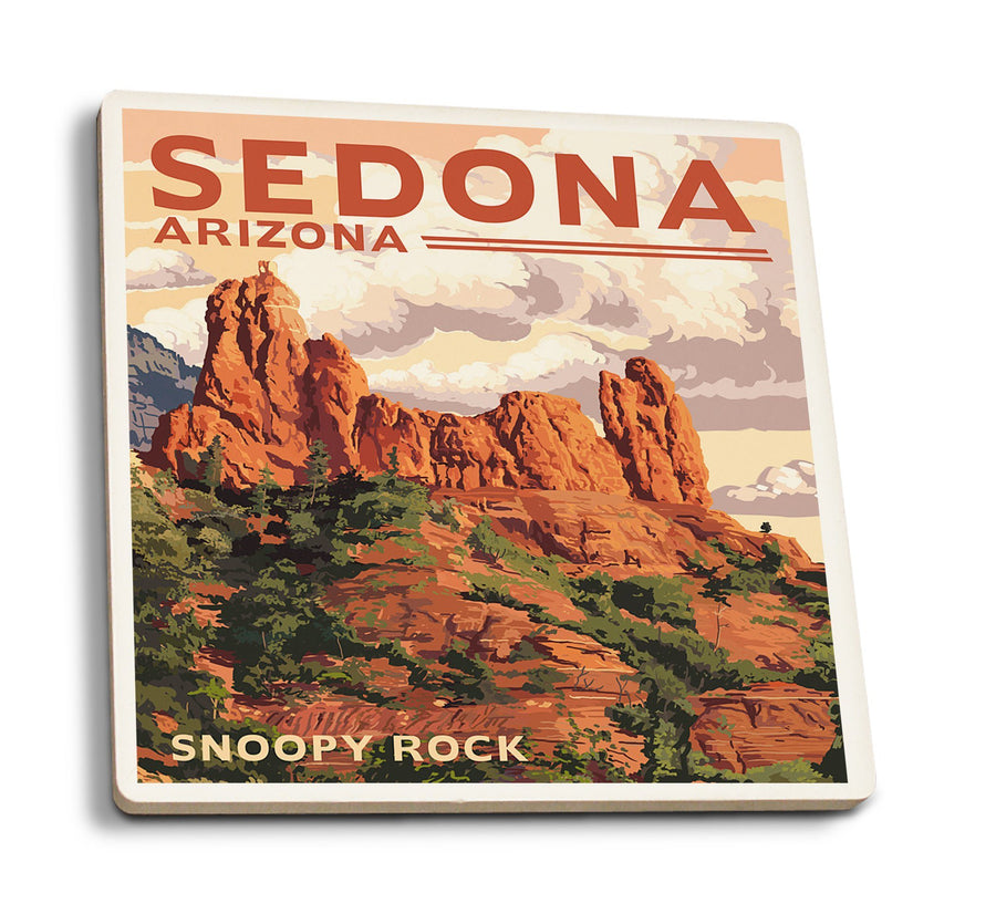 Coasters (Sedona, Arizona, Snoopy Rock, Lantern Press Artwork) Lifestyle-Coaster Lantern Press 