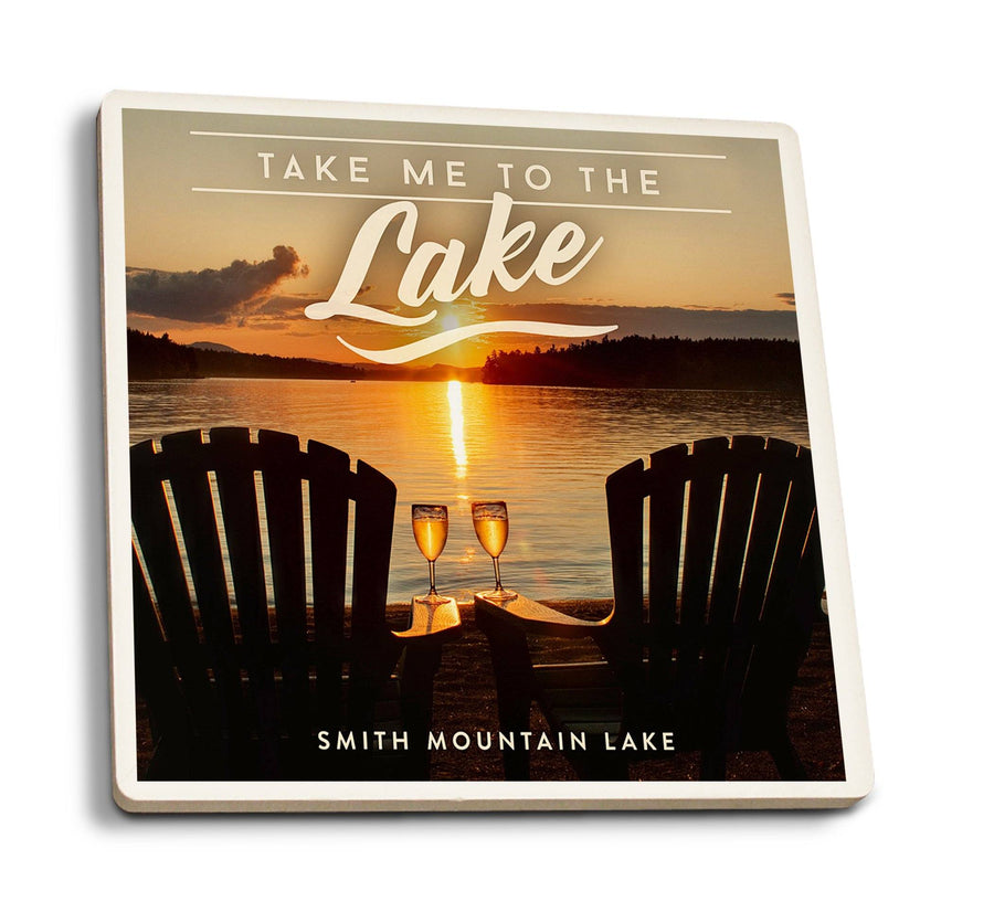 Coasters (Smith Mountain Lake, Virginia, Take Me to the Lake, Sunset View, Lantern Press Photography) Lifestyle-Coaster Lantern Press 