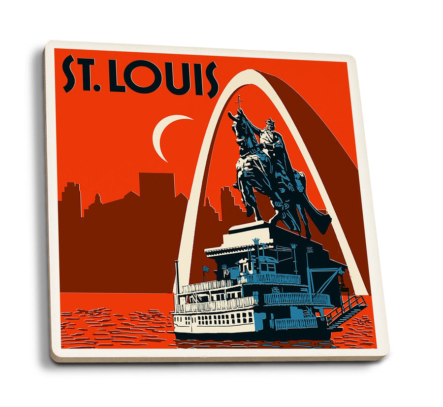 Coasters (St. Louis, Missouri, Woodblock, Lantern Press Artwork) Coasters Lantern Press 