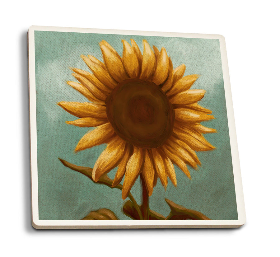 Coasters (Sunflower, Oil Painting, Lantern Press Artwork) Lifestyle-Coaster Lantern Press 