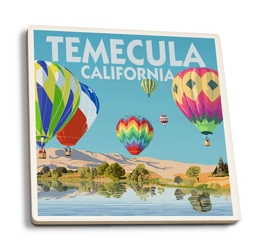 Coasters (Temecula, California, Hot Air Balloons, Lantern Press Artwork) Lifestyle-Coaster Lantern Press 