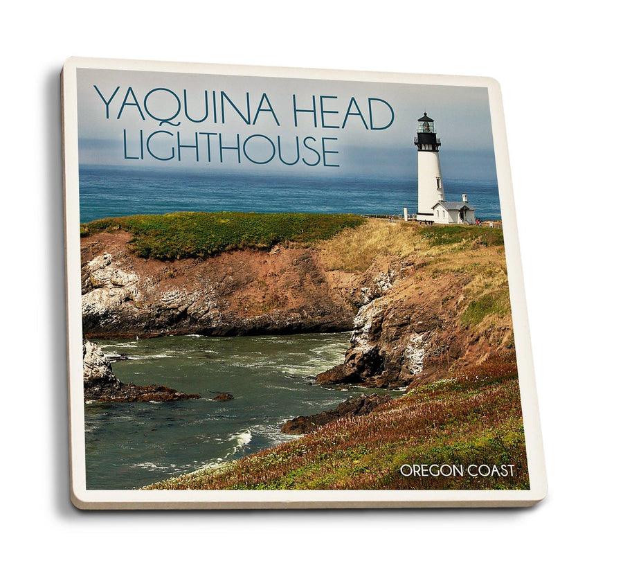 Coasters (Yaquina Head Lighthouse, Oregon Coast, Lantern Press Photography) Lifestyle-Coaster Lantern Press 