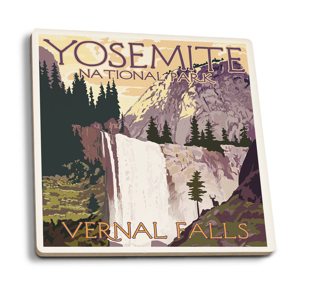 Coasters (Yosemite National Park, California, Vernal Falls, Lantern Press Artwork) Lifestyle-Coaster Nightingale Boutique 