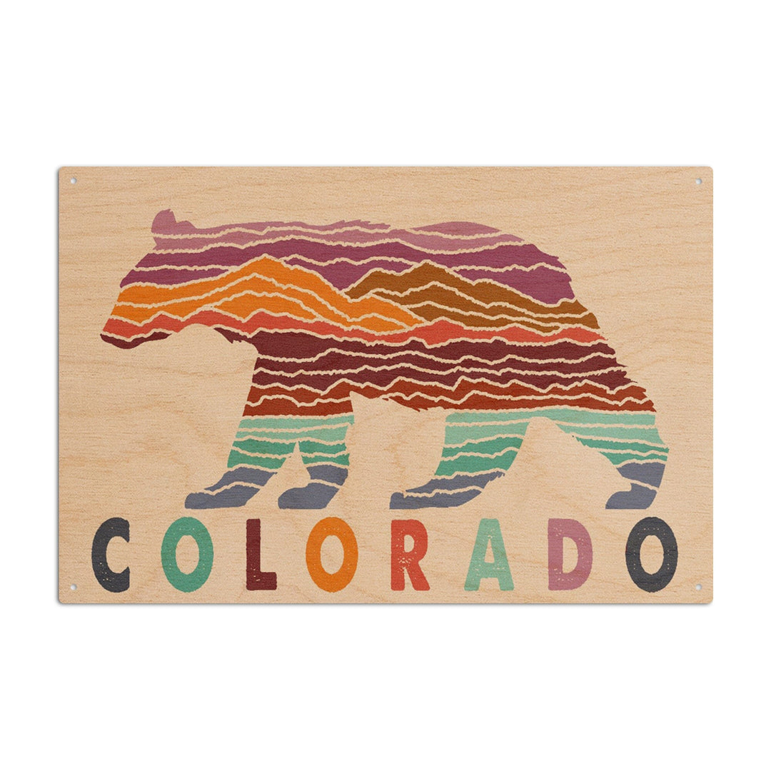 Colorado, Bear, Wander More Collection, Lantern Press Artwork, Wood Signs and Postcards Wood Lantern Press 10 x 15 Wood Sign 