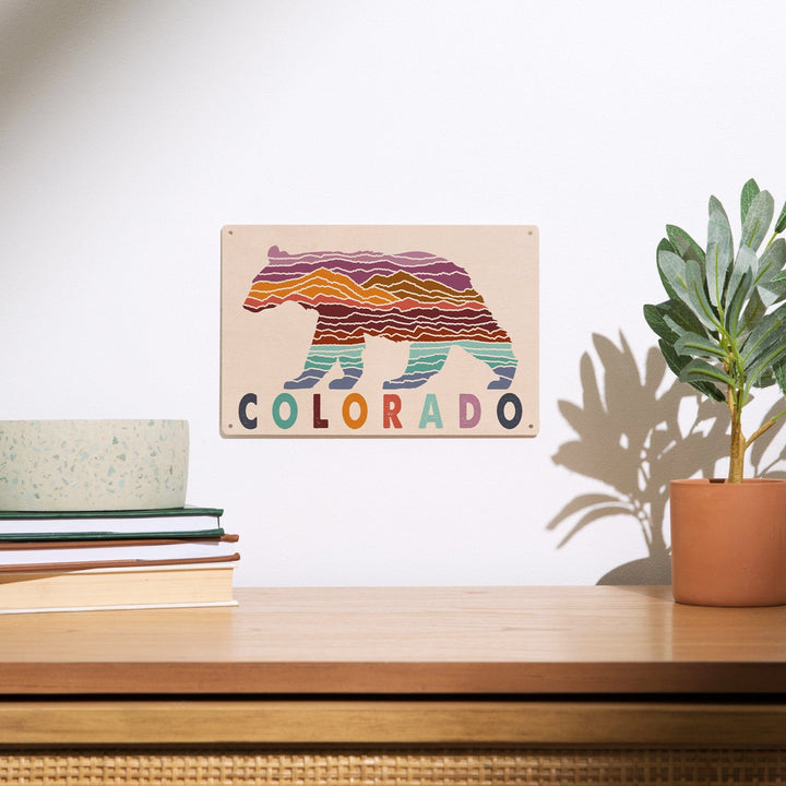 Colorado, Bear, Wander More Collection, Lantern Press Artwork, Wood Signs and Postcards Wood Lantern Press 