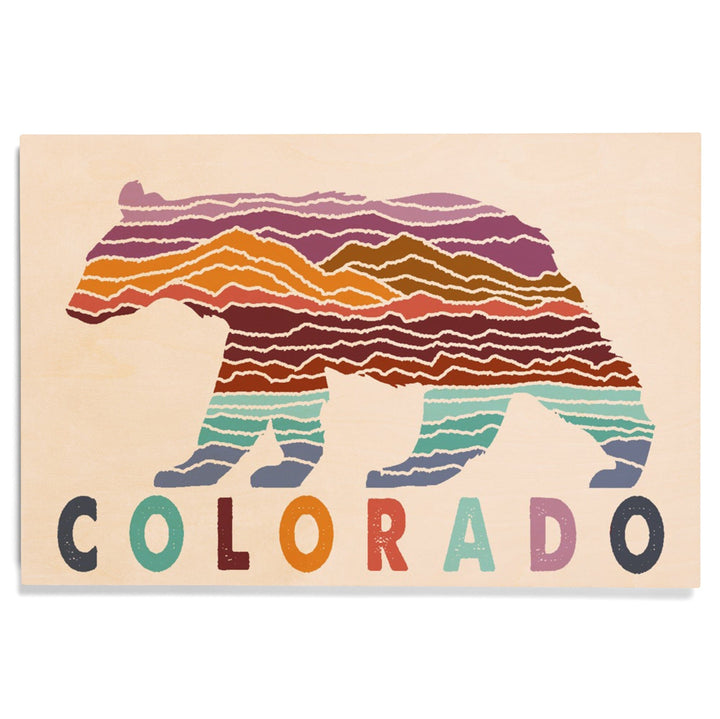 Colorado, Bear, Wander More Collection, Lantern Press Artwork, Wood Signs and Postcards Wood Lantern Press 