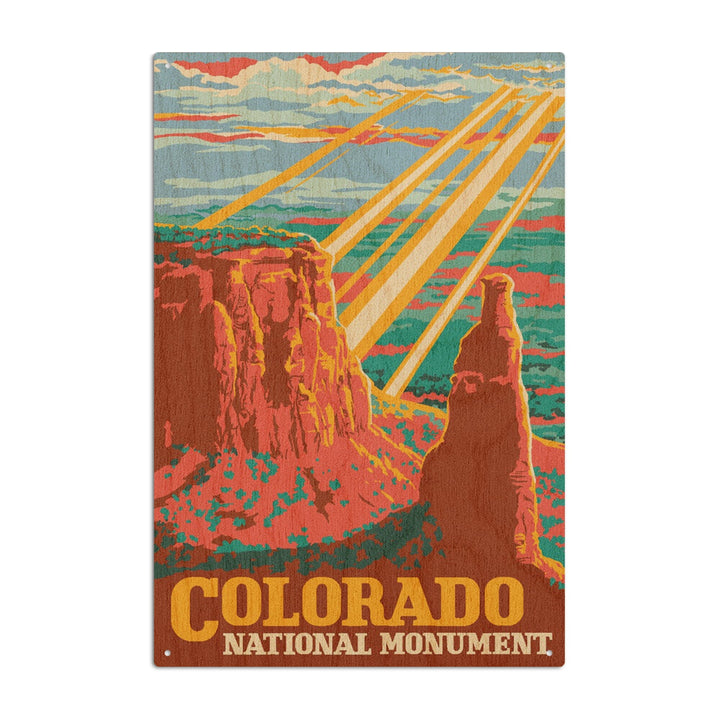 Colorado National Monument, Explorer Series, Lantern Press Artwork, Wood Signs and Postcards Wood Lantern Press 10 x 15 Wood Sign 