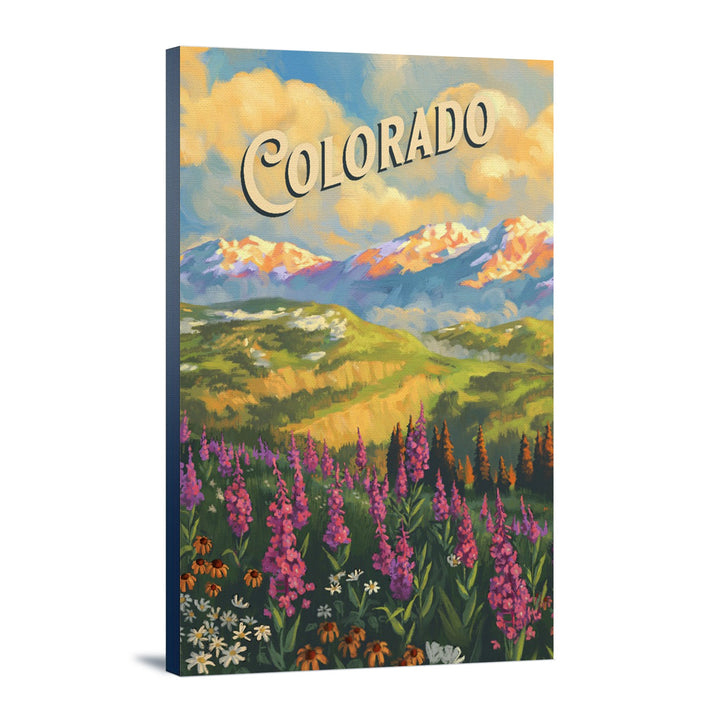 Colorado, Oil Painting, Lantern Press Artwork, Stretched Canvas Canvas Lantern Press 12x18 Stretched Canvas 