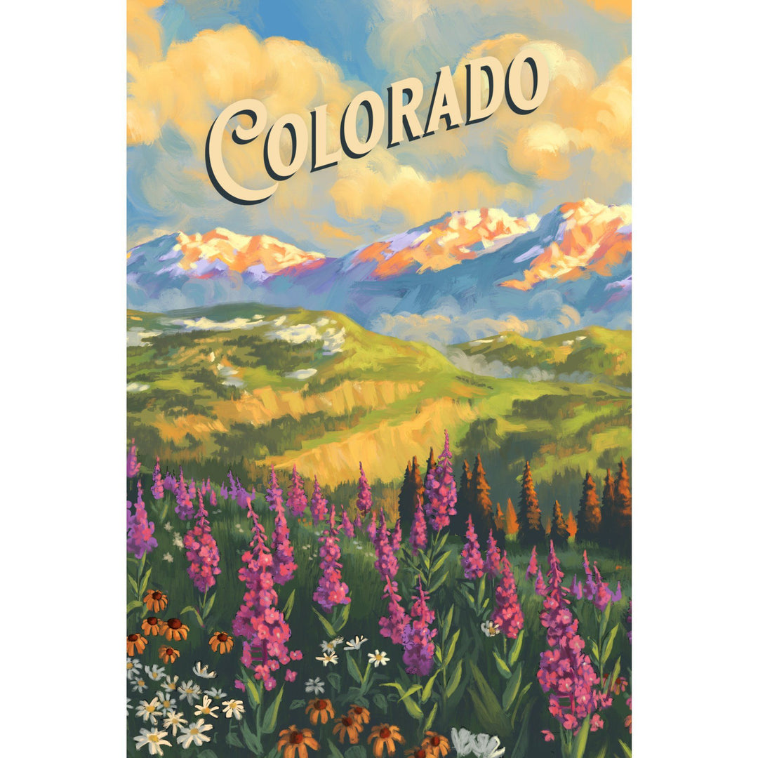 Colorado, Oil Painting, Lantern Press Artwork, Towels and Aprons Kitchen Lantern Press 