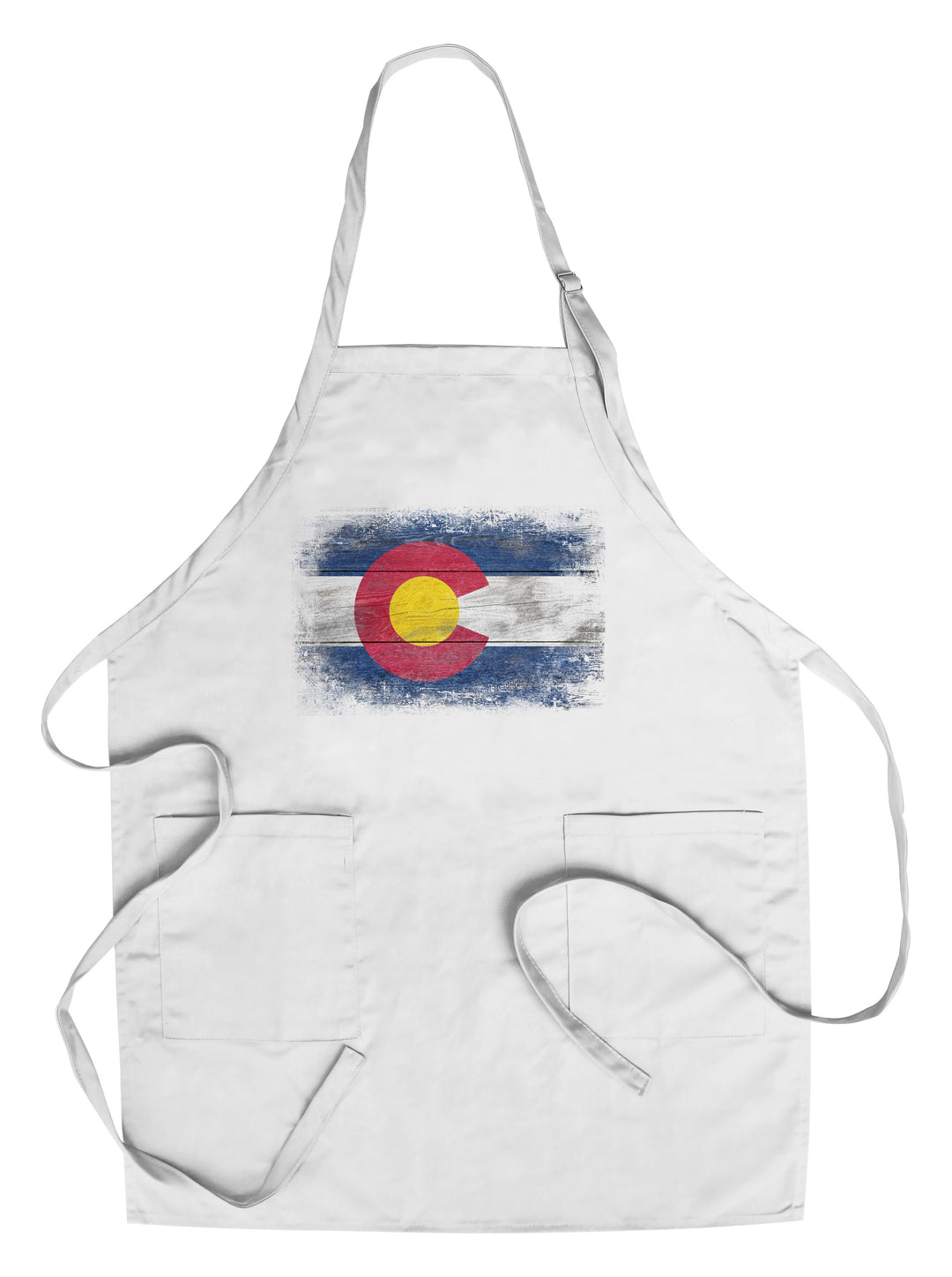 Colorado, State Flag, Rustic, Contour, Lantern Press Artwork, Towels and Aprons Kitchen Lantern Press Chef's Apron 