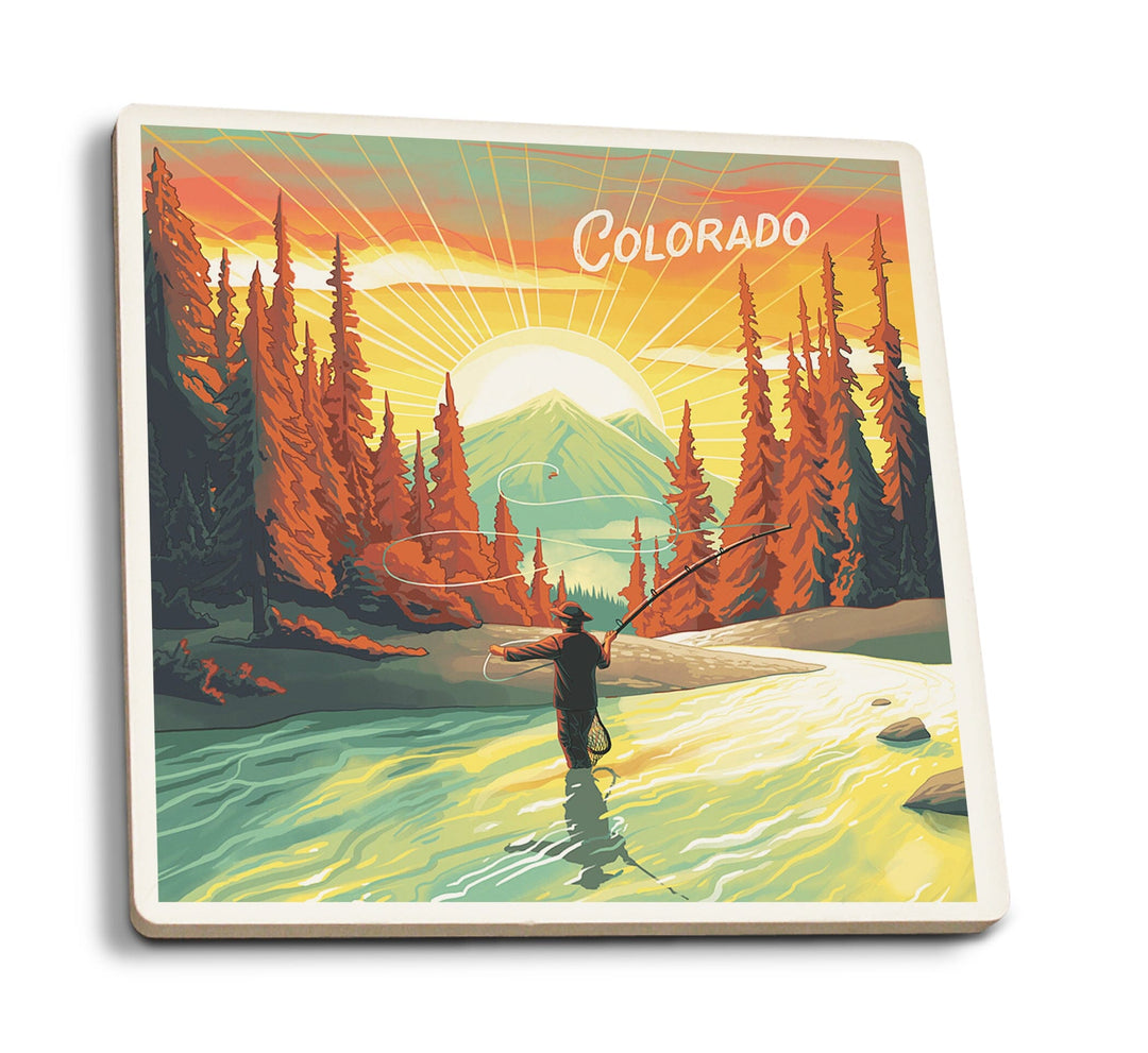 Colorado, This is Living, Fishing with Mountain Coasters Lantern Press 