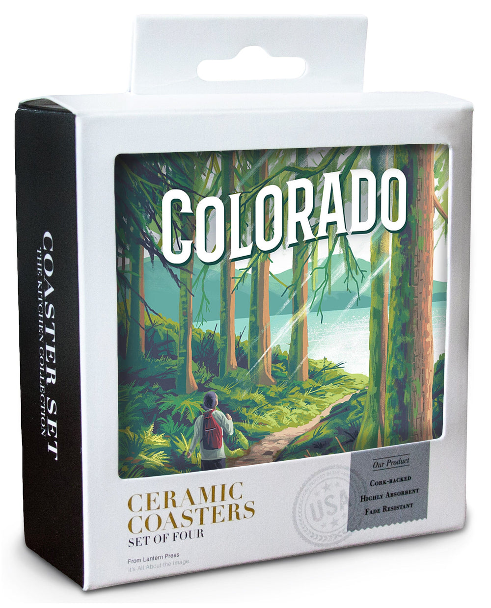Colorado, Walk in the Woods, Day Hike Coasters Lantern Press 