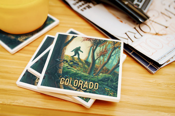 Colorado, Wanderer, Bigfoot in Forest Coasters Lantern Press 