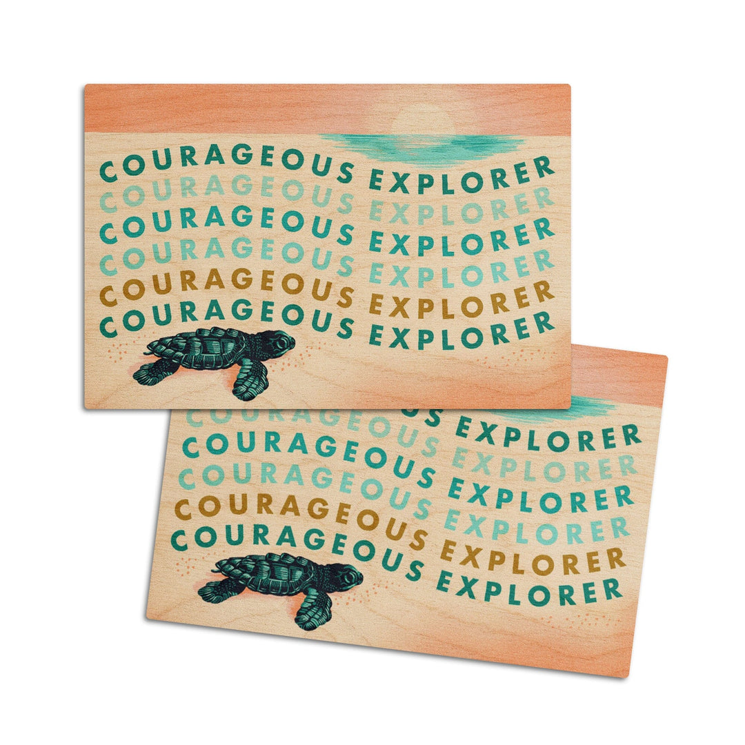 Courageous Explorer Collection, Turtle, Wood Signs and Postcards Wood Lantern Press 4x6 Wood Postcard Set 