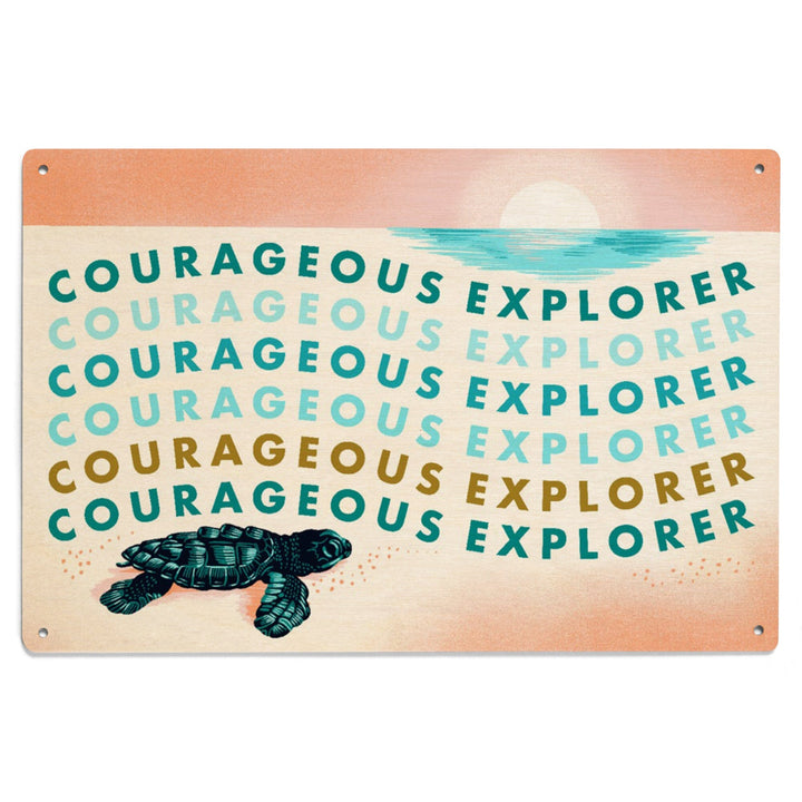 Courageous Explorer Collection, Turtle, Wood Signs and Postcards Wood Lantern Press 