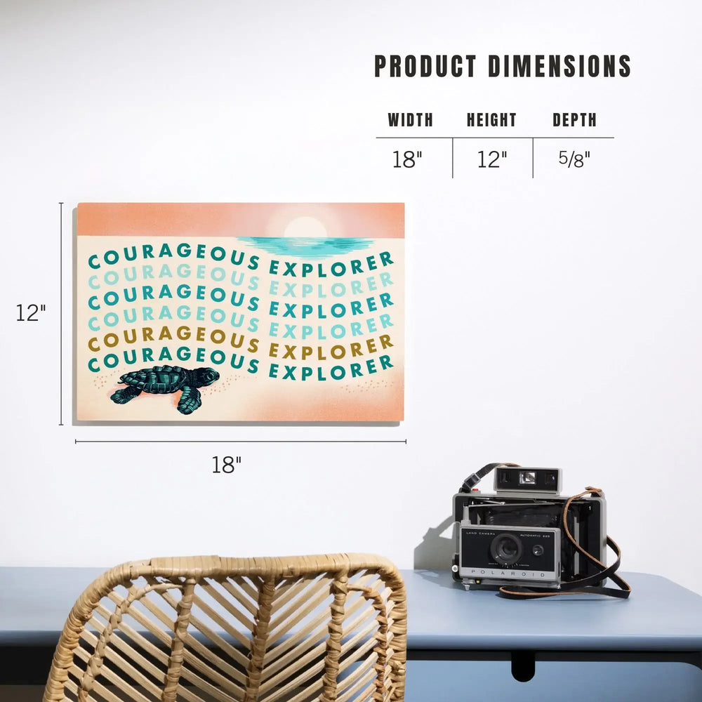 Courageous Explorer Collection, Turtle, Wood Signs and Postcards - Lantern Press