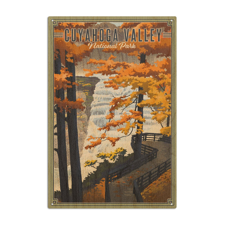 Cuyahoga Valley National Park, Ohio, Lithograph National Park Series, Lantern Press Artwork, Wood Signs and Postcards Wood Lantern Press 10 x 15 Wood Sign 