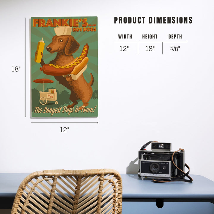 Dachshund, Retro Hotdog Ad, Lantern Press Artwork, Wood Signs and Postcards Wood Lantern Press 