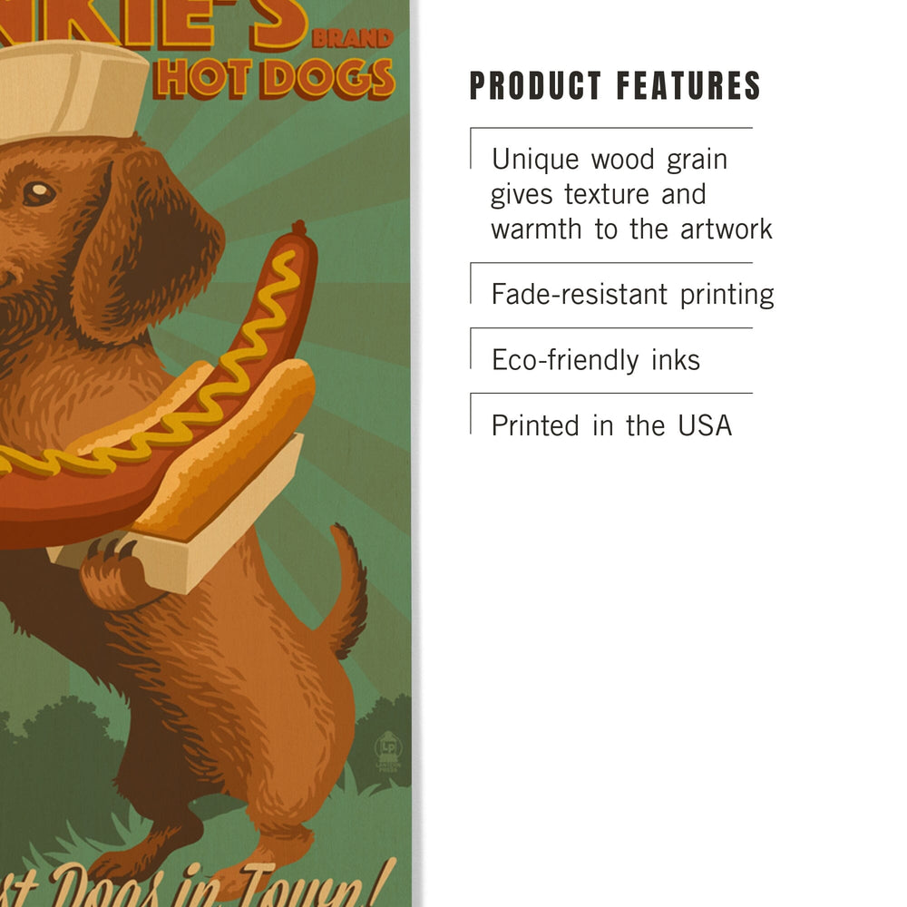 Dachshund, Retro Hotdog Ad, Lantern Press Artwork, Wood Signs and Postcards Wood Lantern Press 