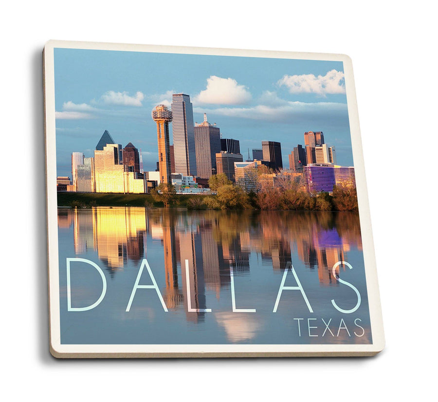 Dallas, Texas, Skyline, Lantern Press Photography, Coaster Set Coasters Lantern Press 
