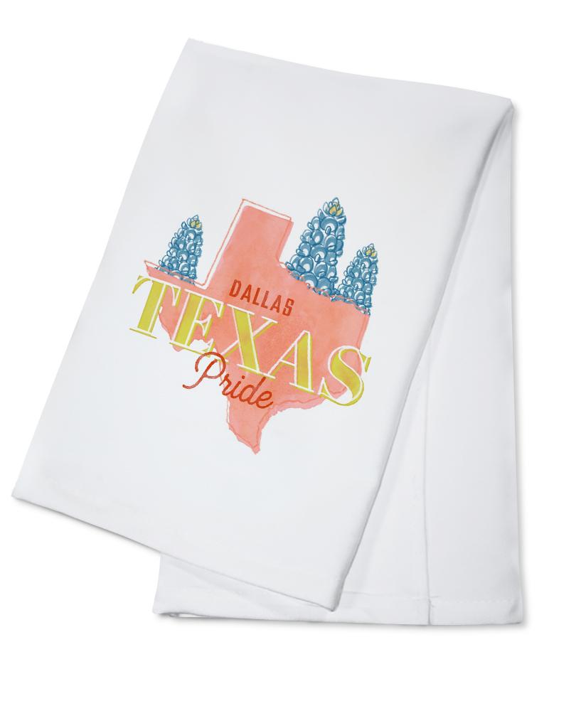 Dallas, Texas, Whimsy City Collection, State Pride and Flowers, Contour, Towels and Aprons Kitchen Lantern Press 