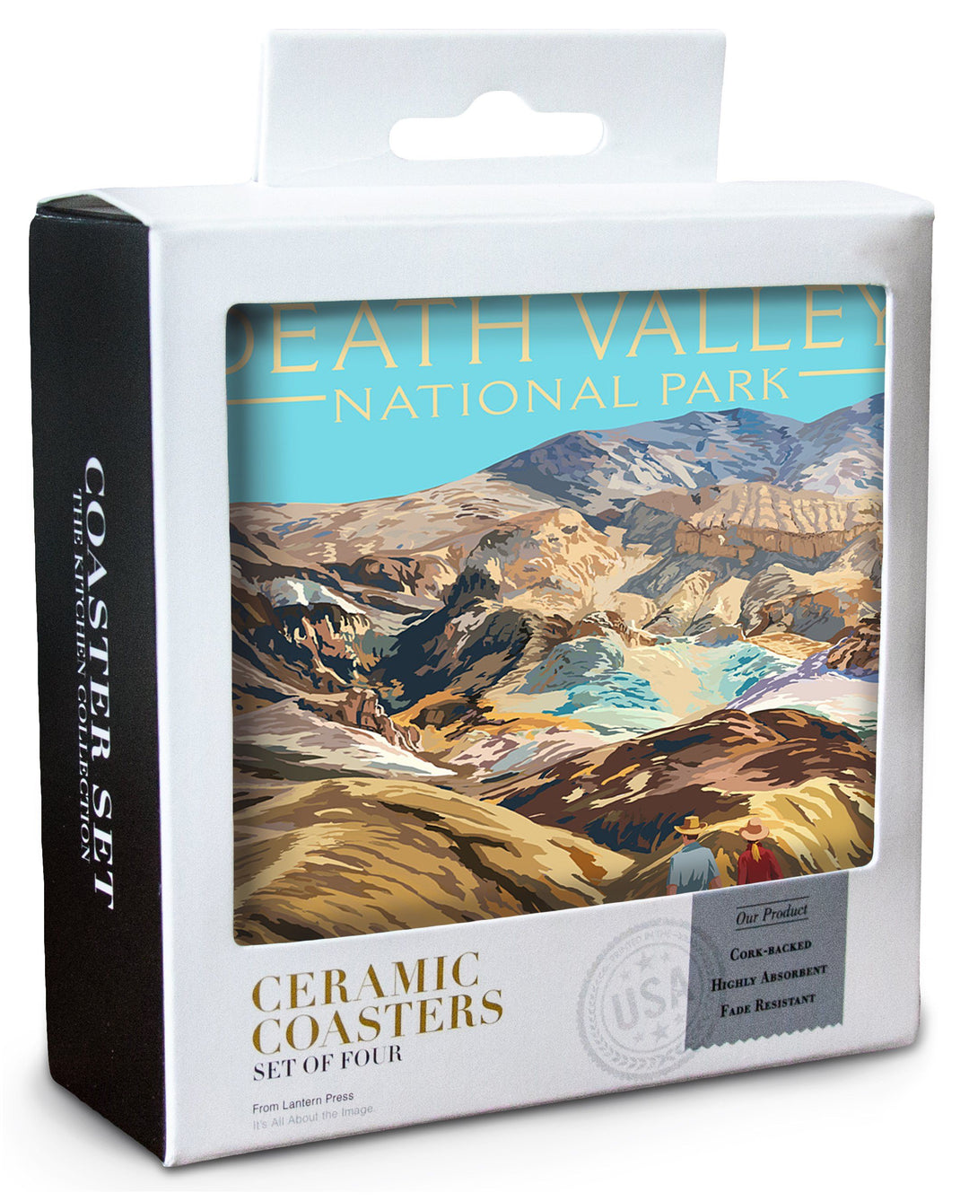 Death Valley National Park, California, Artist's Palette, Painterly National Park Series, Lantern Press Artwork, Coaster Set Coasters Lantern Press 
