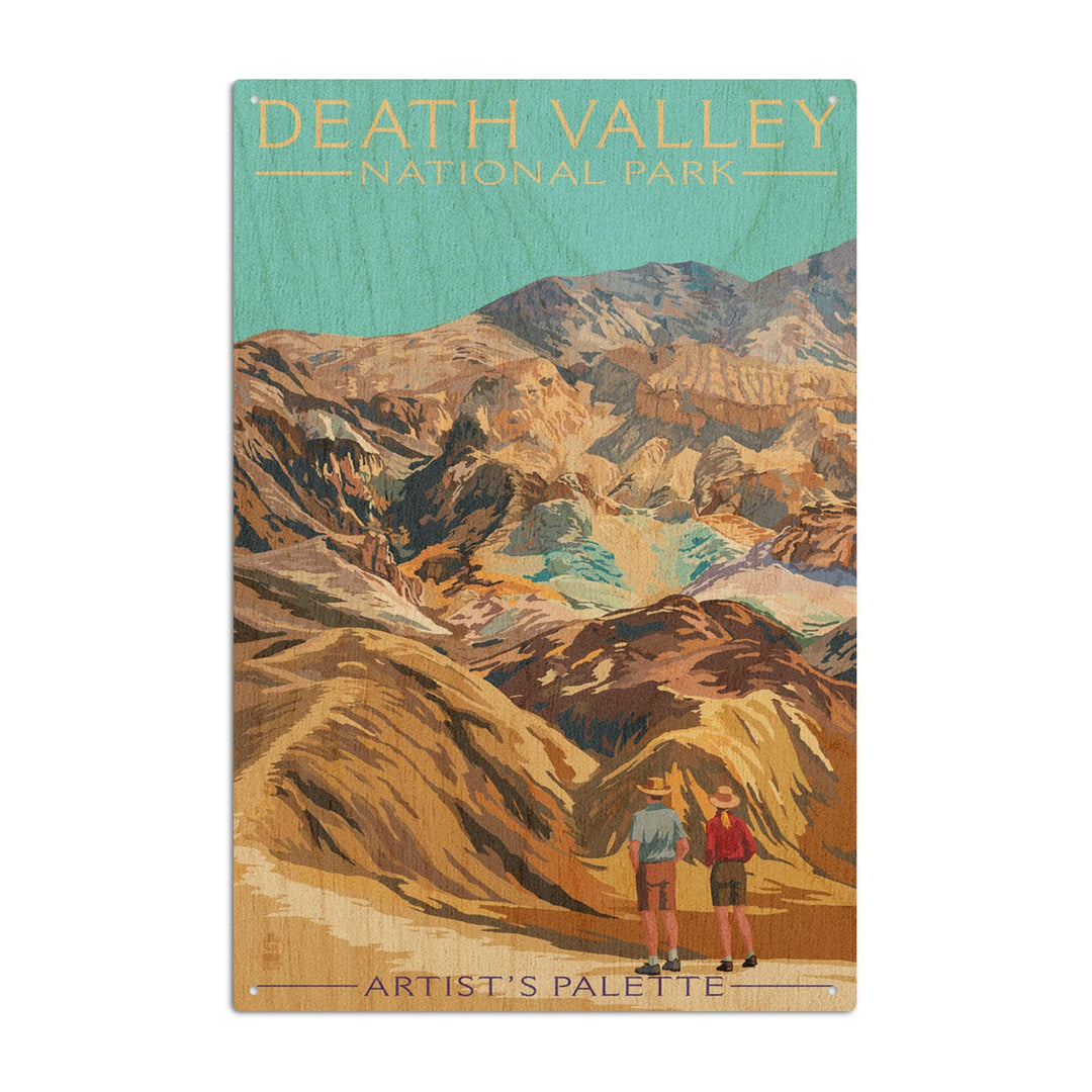Death Valley National Park, California, Artist's Palette, Painterly National Park Series, Lantern Press Artwork, Wood Signs and Postcards Wood Lantern Press 10 x 15 Wood Sign 