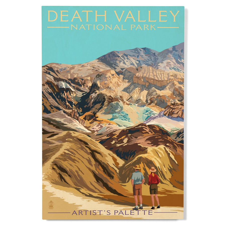 Death Valley National Park, California, Artist's Palette, Painterly National Park Series, Lantern Press Artwork, Wood Signs and Postcards Wood Lantern Press 