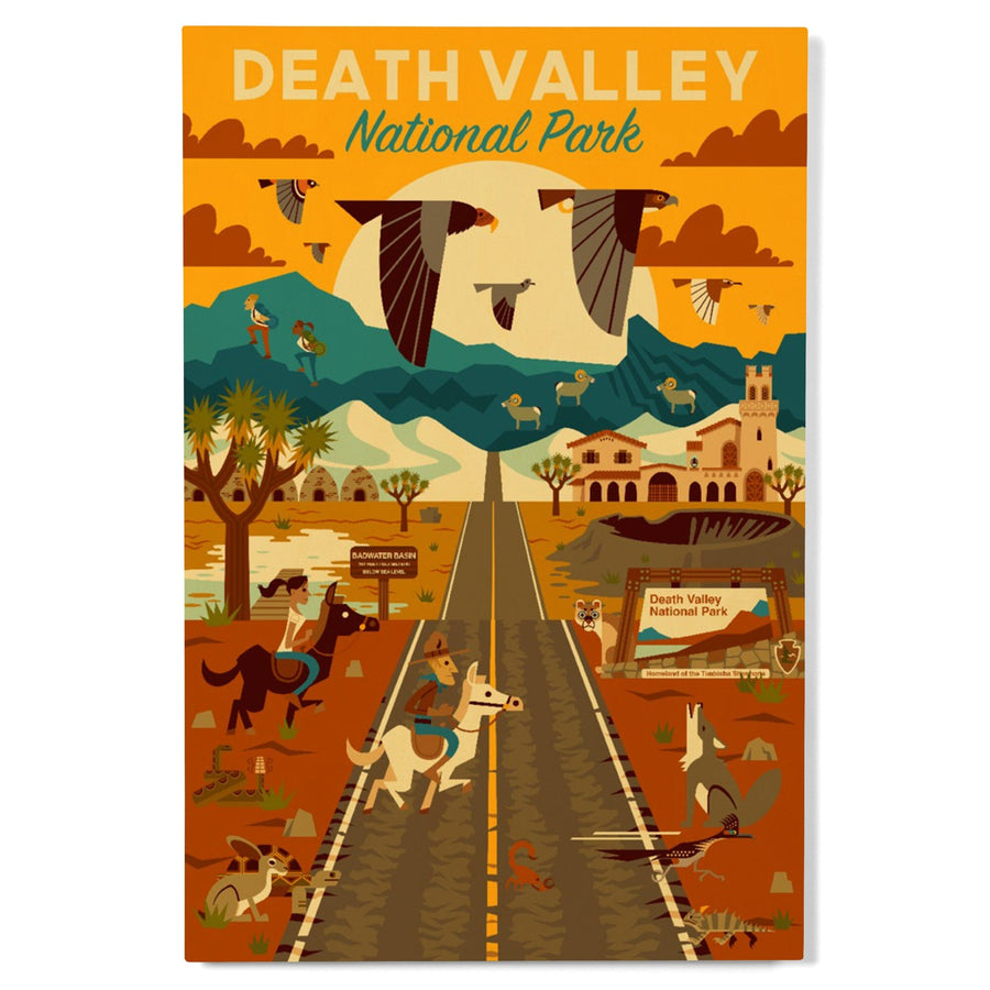 Death Valley National Park, California, Geometric National Park Series, Lantern Press Artwork, Wood Signs and Postcards Wood Lantern Press 