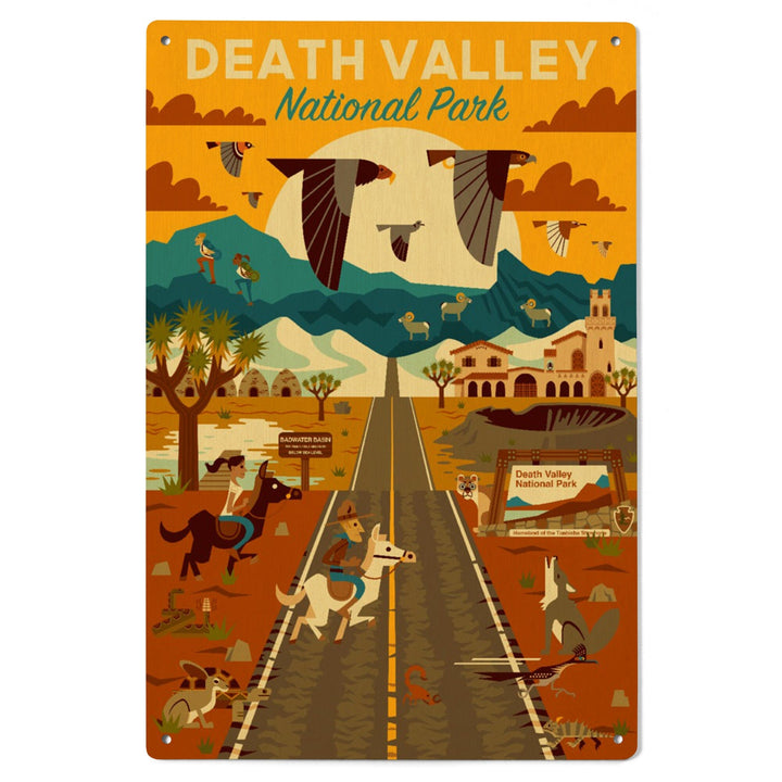 Death Valley National Park, California, Geometric National Park Series, Lantern Press Artwork, Wood Signs and Postcards Wood Lantern Press 
