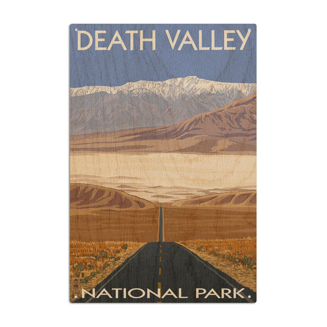 Death Valley National Park, California, Highway View, Lantern Press Artwork, Wood Signs and Postcards Wood Lantern Press 10 x 15 Wood Sign 