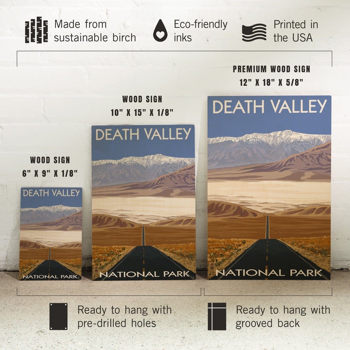 Death Valley National Park, California, Highway View, Lantern Press Artwork, Wood Signs and Postcards Wood Lantern Press 