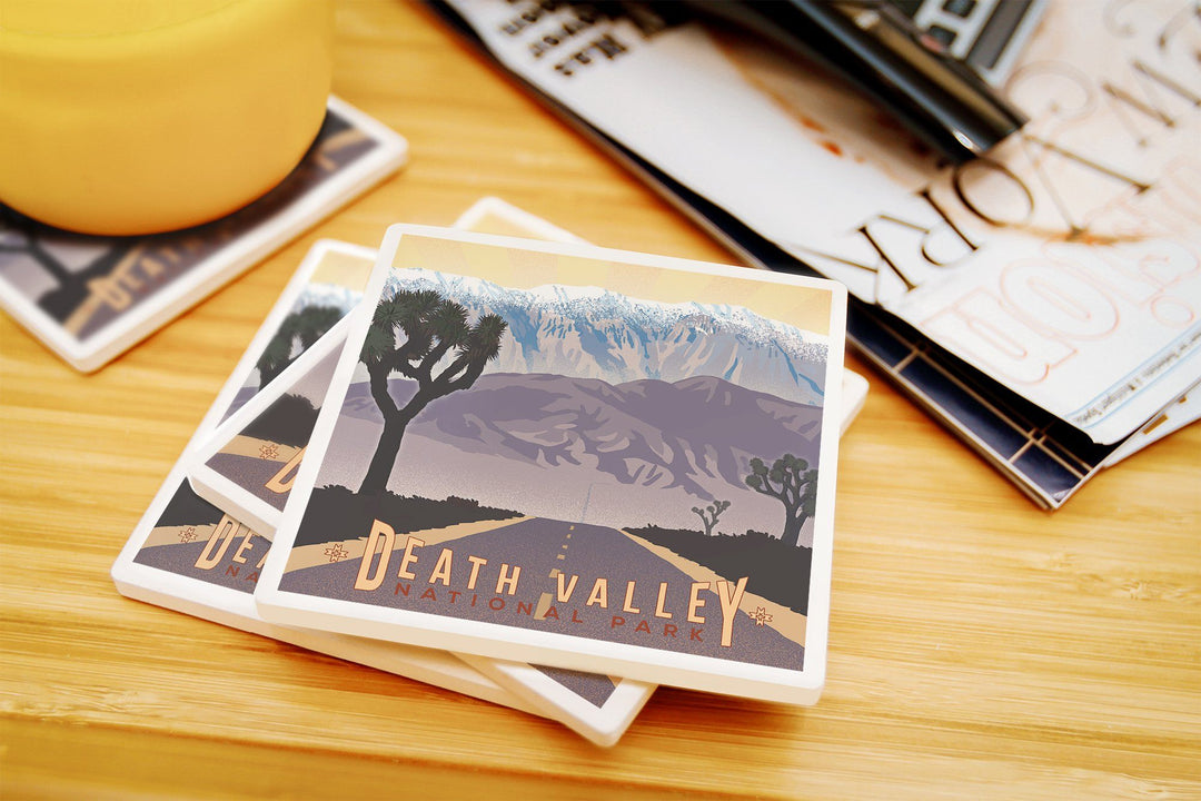 Death Valley National Park, California, Lithograph, Lantern Press Artwork, Coaster Set Coasters Lantern Press 