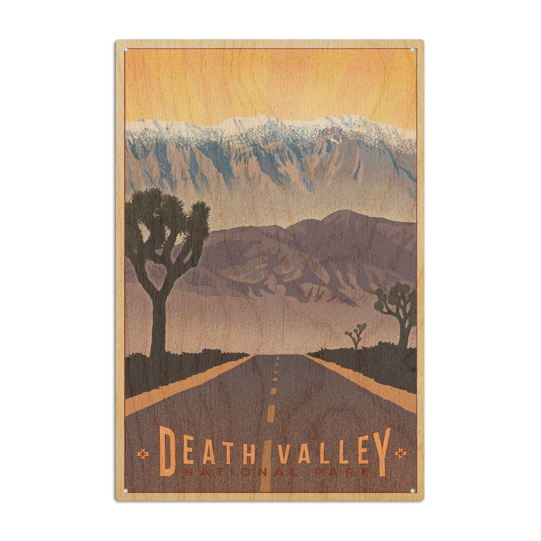 Death Valley National Park, California, Lithograph, Lantern Press Artwork, Wood Signs and Postcards Wood Lantern Press 6x9 Wood Sign 