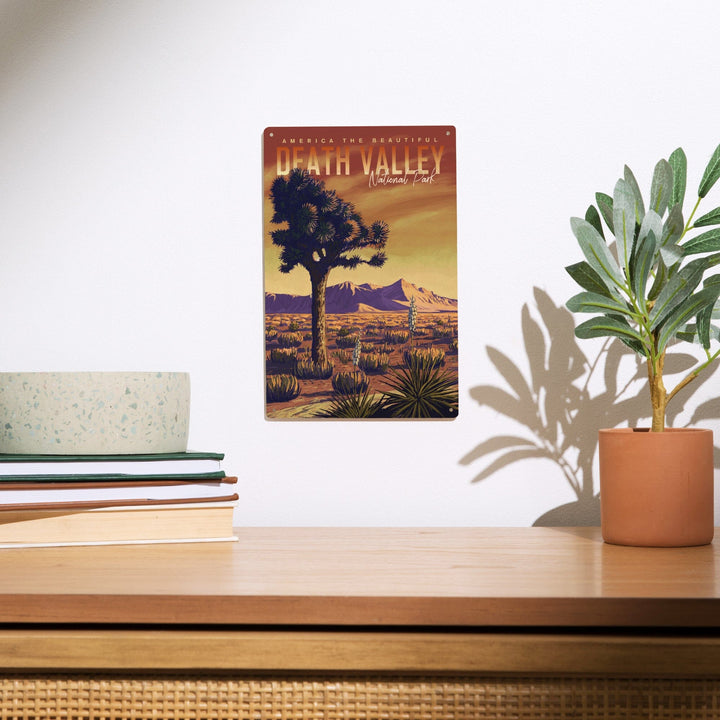 Death Valley National Park, Joshua Tree, Painterly Series, Lantern Press Artwork, Wood Signs and Postcards Wood Lantern Press 