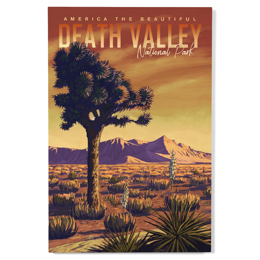Death Valley National Park, Joshua Tree, Painterly Series, Lantern Press Artwork, Wood Signs and Postcards Wood Lantern Press 