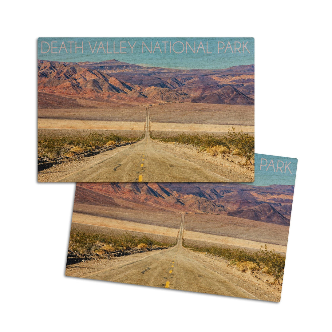 Death Valley National Park, Road, Lantern Press Photography, Wood Signs and Postcards Wood Lantern Press 4x6 Wood Postcard Set 