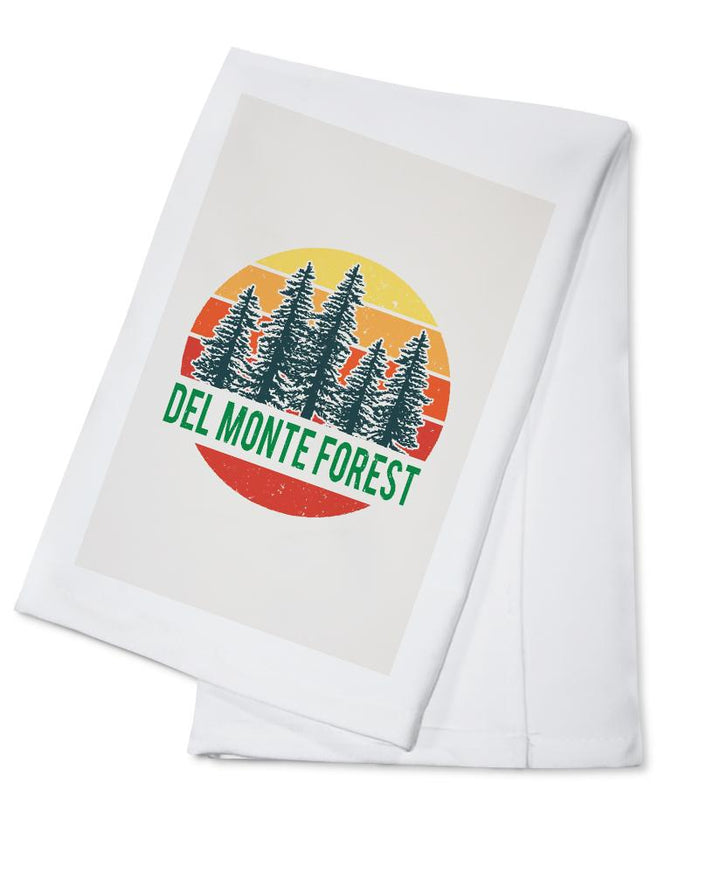 Del Monte Forest, California, Sun & Redwoods, Contour, Lantern Press Artwork, Towels and Aprons Kitchen Lantern Press Cotton Towel 