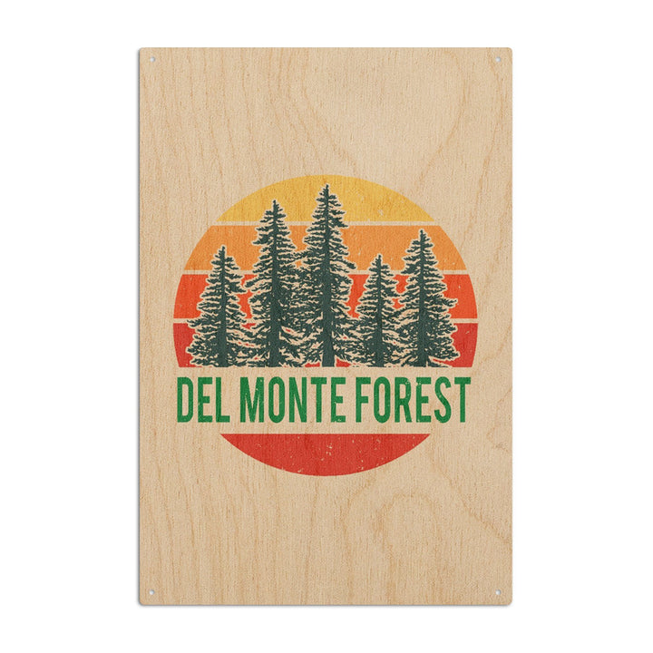 Del Monte Forest, California, Sun & Redwoods, Contour, Lantern Press Artwork, Wood Signs and Postcards Wood Lantern Press 6x9 Wood Sign 