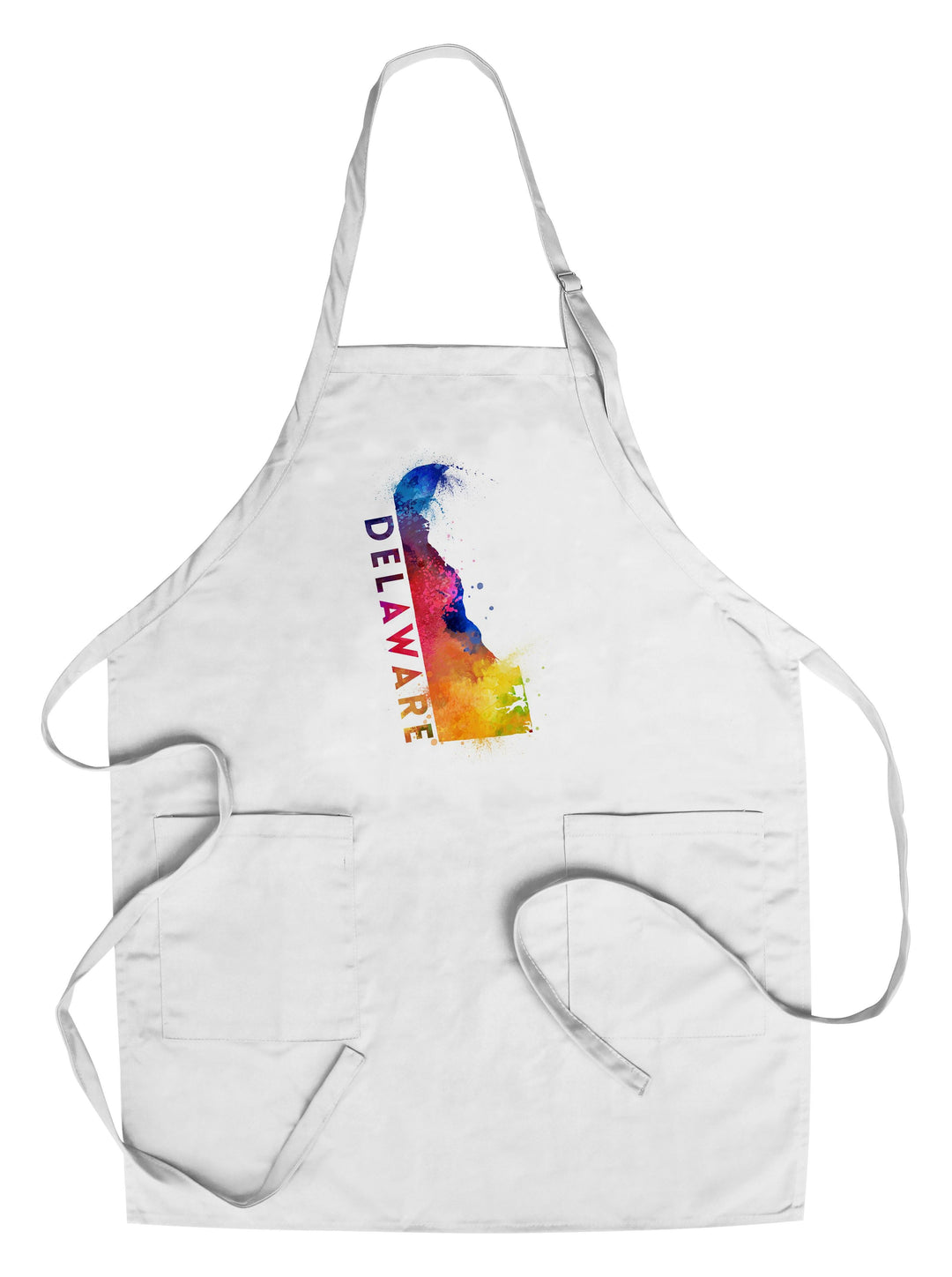 Delaware, State Abstract Watercolor, Contour, Lantern Press Artwork, Towels and Aprons Kitchen Lantern Press Chef's Apron 