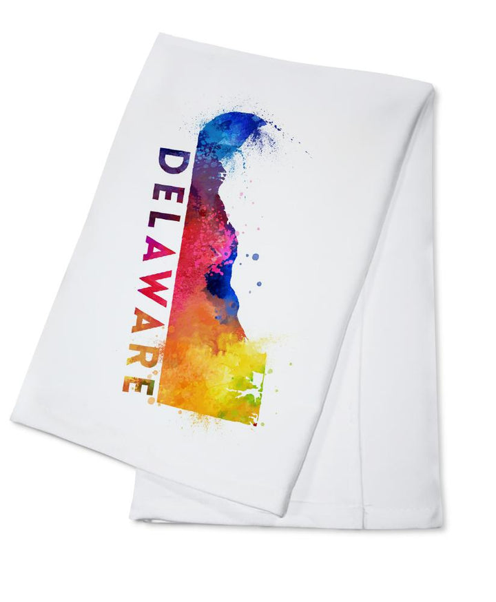 Delaware, State Abstract Watercolor, Contour, Lantern Press Artwork, Towels and Aprons Kitchen Lantern Press Cotton Towel 