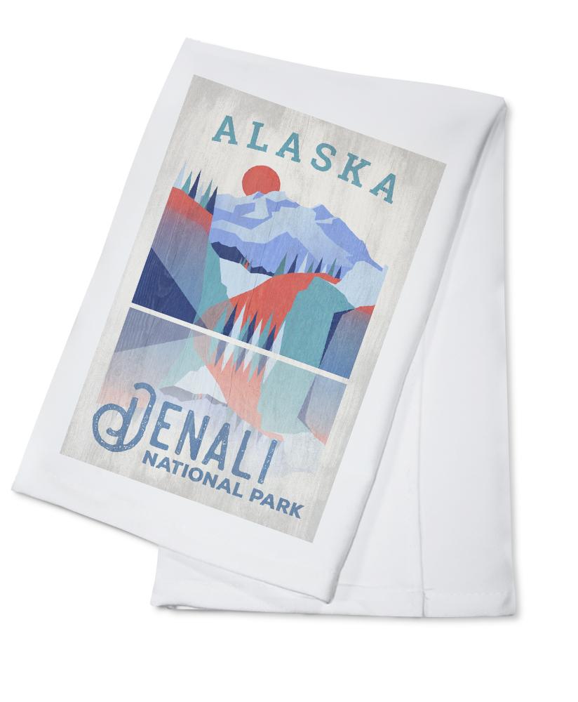 Denali National Park, Alaska, Lantern Press Artwork, Towels and Aprons Kitchen Lantern Press Cotton Towel 