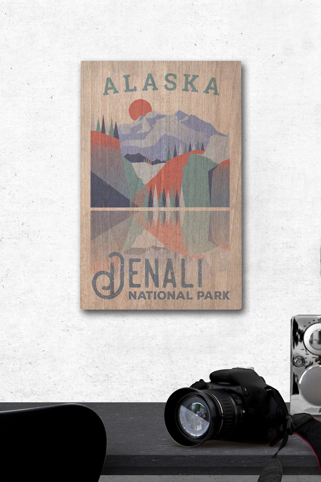 Denali National Park, Alaska, Lantern Press Artwork, Wood Signs and Postcards Wood Lantern Press 12 x 18 Wood Gallery Print 
